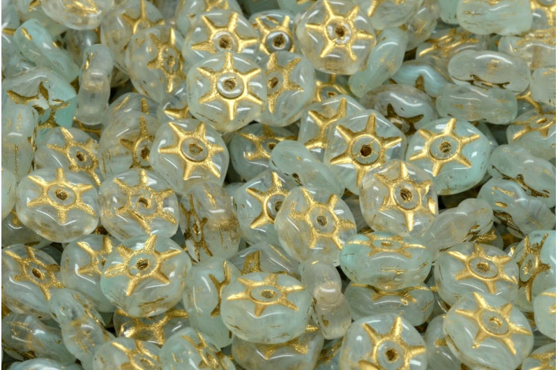 复古圆珠,R0613 镀金 (R0613-54302),玻璃,捷克共和国