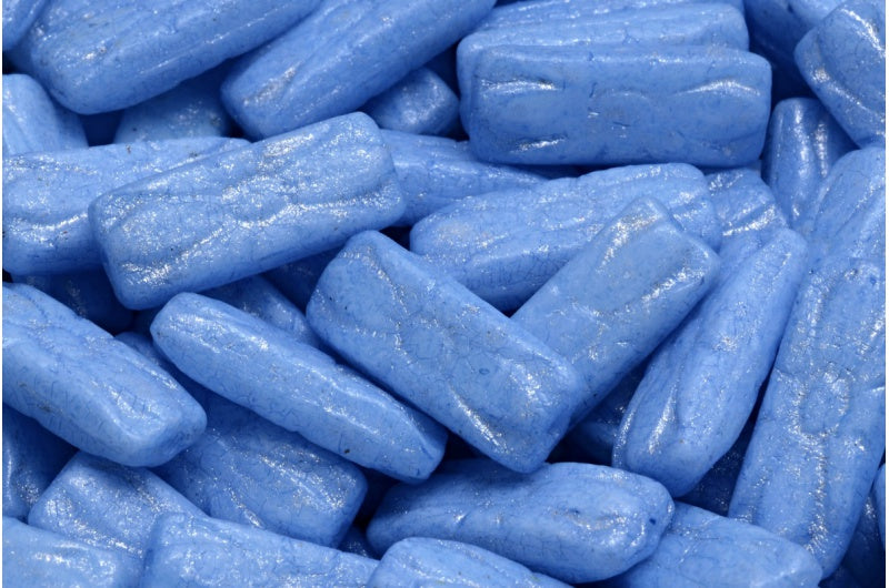 フラワーレクタングルビーズ、ホワイトエッチング 34307 34301 (02010-etch-34307-34301)、ガラス、チェコ共和国