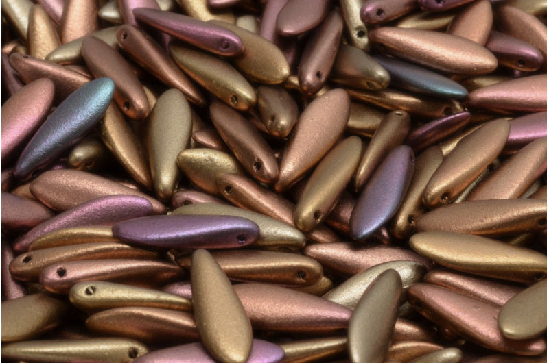 ダガービーズ、クリスタル銅ゴールドアイリス(00030-01610)、ガラス、チェコ共和国