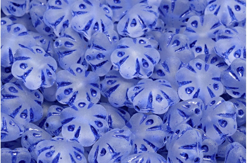 Folklore Flower Beads, Crystal Matte 54328 (00030-84100-54328), Glass, Czech Republic