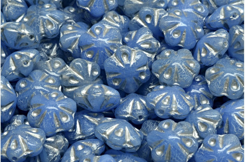 フォークロアフラワービーズ、R0322 シルバーライン(R0322-54301)、ガラス、チェコ共和国