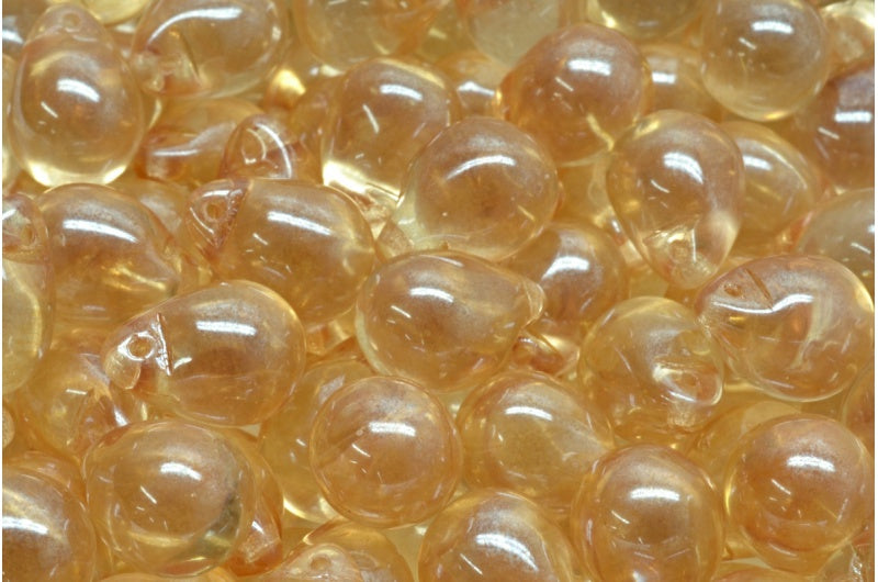 ドロップビーズ、クリスタルラスターブラウンフルコーティング(00030-14413)、ガラス、チェコ共和国