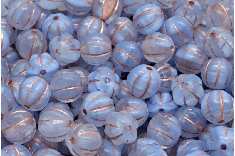 メロンビーズ、36018 銅線入り (36018-54307)、ガラス、チェコ共和国