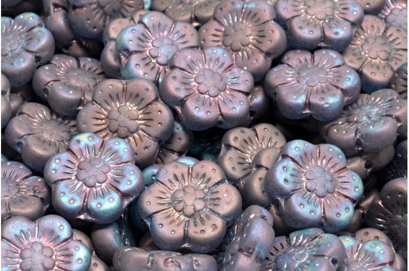 Boho Flower Beads, Crystal Matte Nebula (00030-84100-15001), Glass, Czech Republic