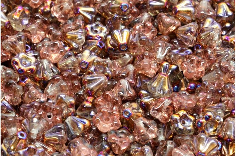 Bell Flower Beads, Crystal Sliperit (00030-29501), Glass, Czech Republic