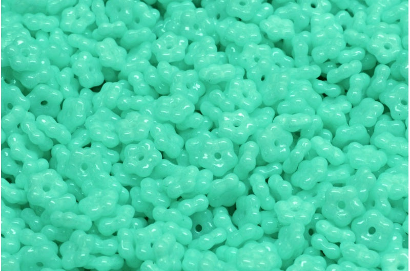 忘れな草ビーズ、ホワイトオパール 34309 (02020-34309)、ガラス、チェコ共和国