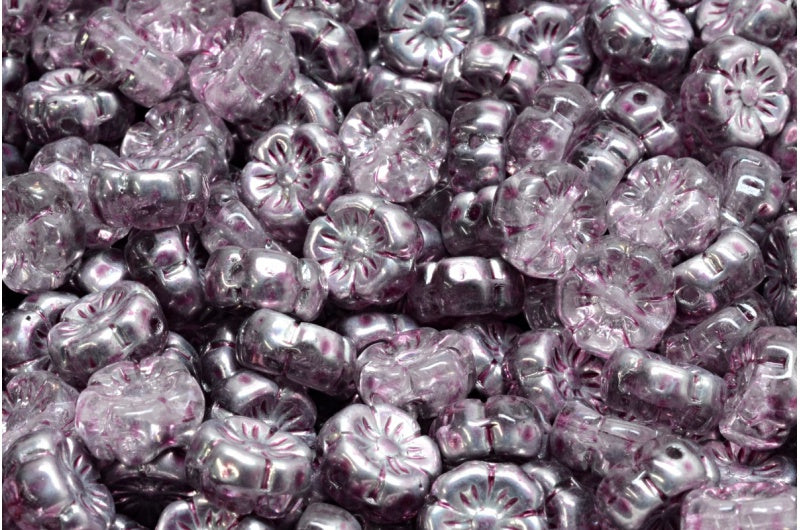 マロウフラワー、クリスタルクリスタルシルバーハーフコーティング34306(00030-27001-34306)、ガラス、チェコ共和国