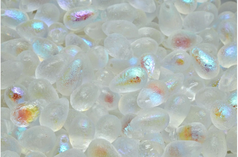 ドロップビーズ、クリスタルエッチングAB(00030-ETCH-28701)、ガラス、チェコ共和国