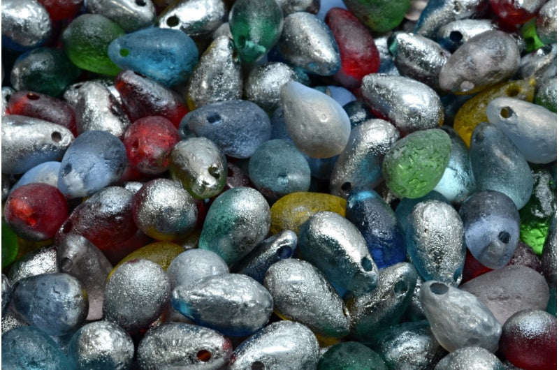 滴珠,1 种混合颜色蚀刻铬 (00001-MIx-ETCH-27401),玻璃,捷克共和国