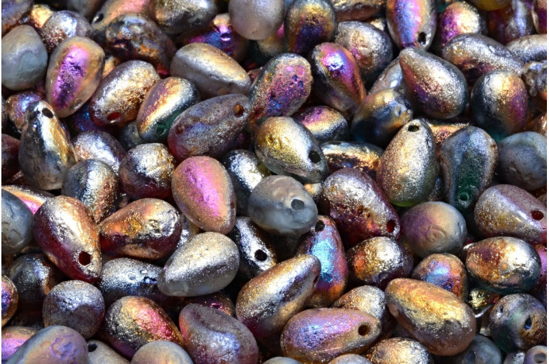 滴珠,1 个混合颜色蚀刻 Sliperit Full(2X 面)(00001-MIx-ETCH-29503),玻璃,捷克共和国