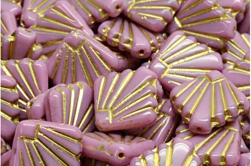 ディアファンビーズ、不透明ピンクゴールドライン(74020-54302)、ガラス、チェコ共和国