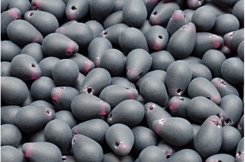 ドロップビーズ、透明ライトアメジストマット(20120-84100)、ガラス、チェコ共和国