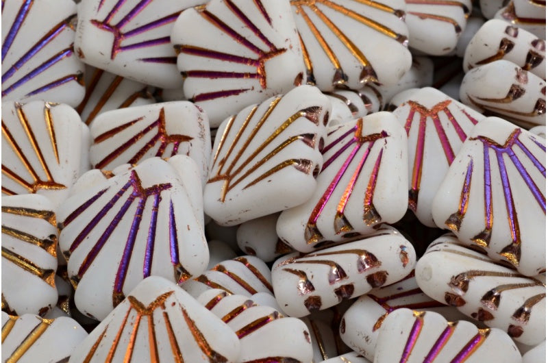 ディアファンビーズ、ホワイトスリペリットフル(2Xサイド)マット(02010-29503-84100)、ガラス、チェコ共和国