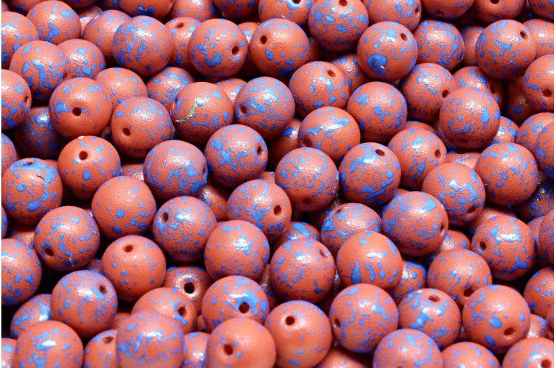 Round Druck Beads 6mm, White 12007 (02010-12007), Glass, Czech Republic