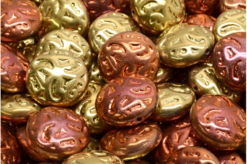 レンズ豆ビーズ(飾り付き)14mm、クリスタル98542(00030-98542)、ガラス、チェコ共和国