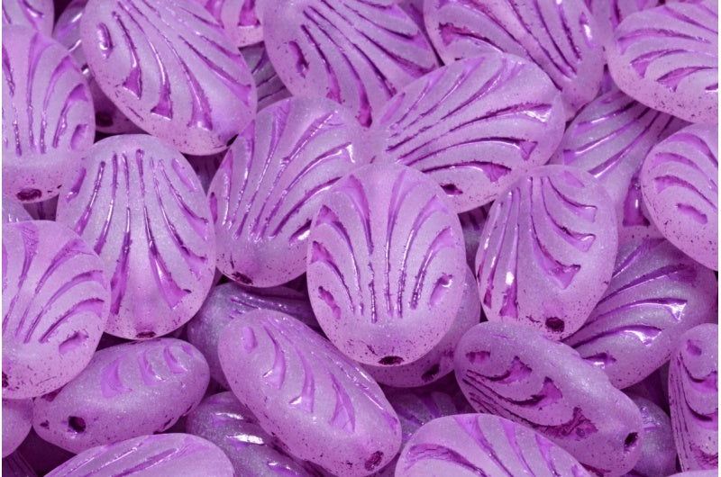 Oval With Lines Crystal Matte 54326 (00030-84100-54326), Glass, Czech Republic