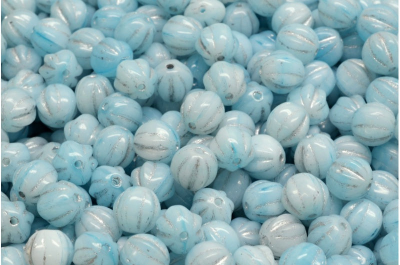 Melon Beads R2061 Silver Lined (R2061-54301), Glass, Czech Republic