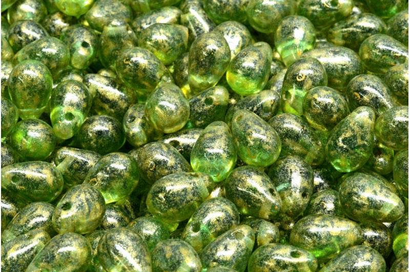 Teardrop beads, Transparent Aqua Transparent Light Amethyst 34302 (60200-20500-34302), Glass, Czech Republic
