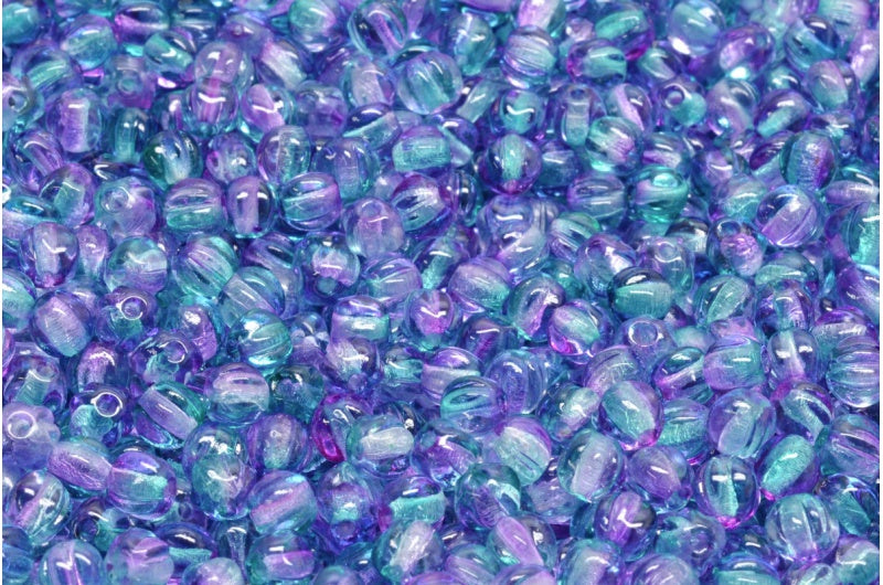Melon Beads Crystal Blue Violet (00030-48023), Glass, Czech Republic