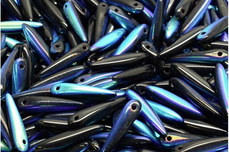 Thorn Beads Black Ab (23980-28701), Glass, Czech Republic