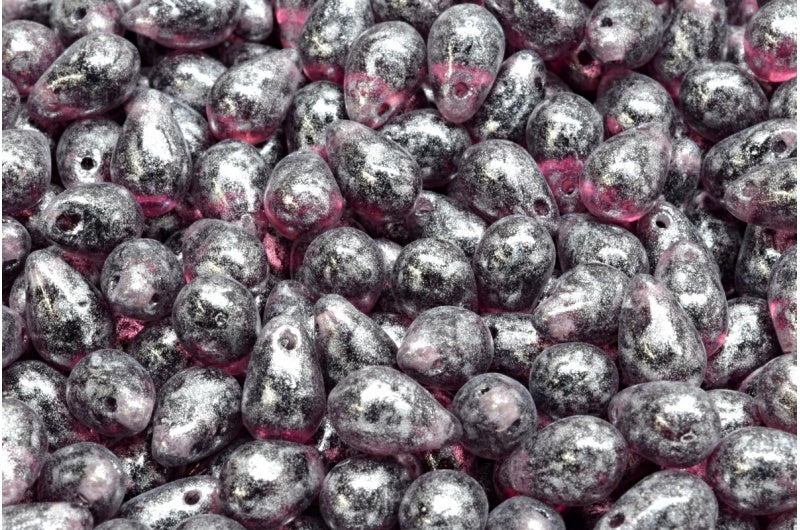 ティアドロップビーズ、アメジスト 34301 (20060-34301)、ガラス、チェコ共和国