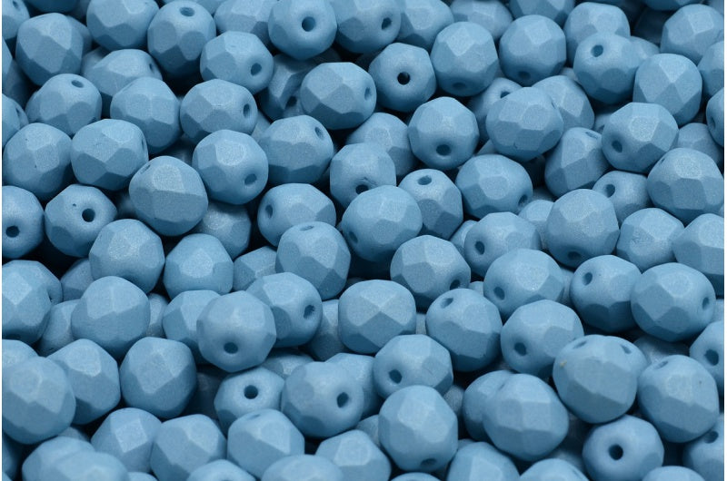 ファイアポリッシュファセットビーズラウンド、ホワイト 29567 (02010-29567)、ボヘミアクリスタルガラス、チェコ共和国