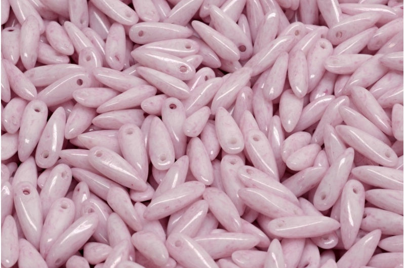 Dagger Beads White 34306 (02010-34306), Glass, Czech Republic