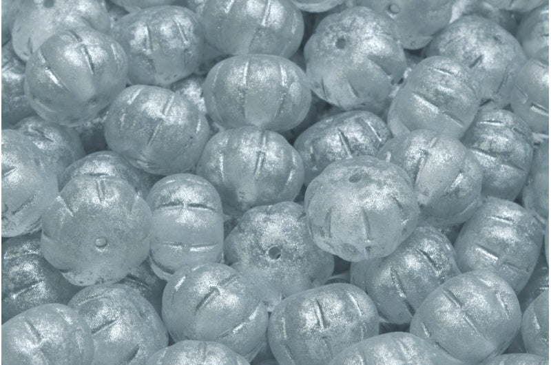 Pumpkin Beads, Crystal Matte 34301 (00030-84100-34301), Glass, Czech Republic