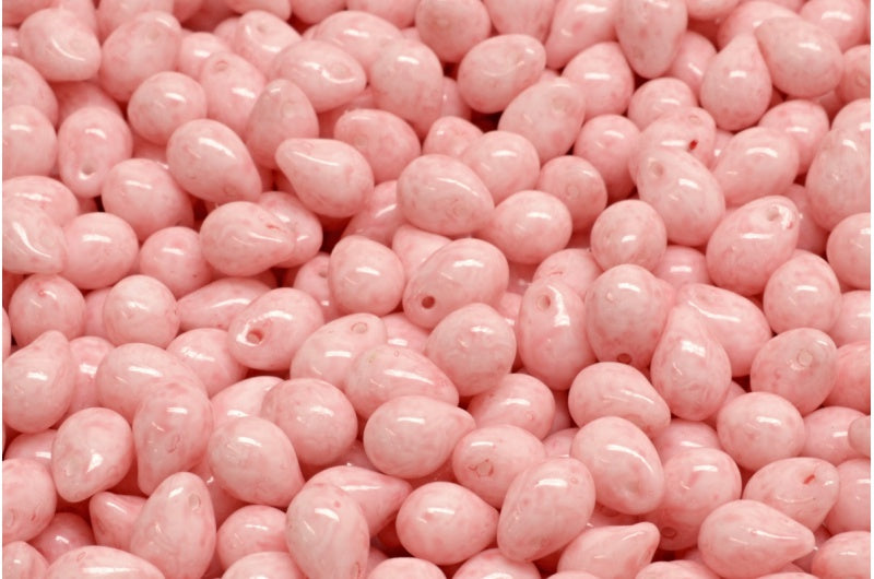 ドロップビーズ、ホワイトオパール 34304 (02020-34304)、ガラス、チェコ共和国