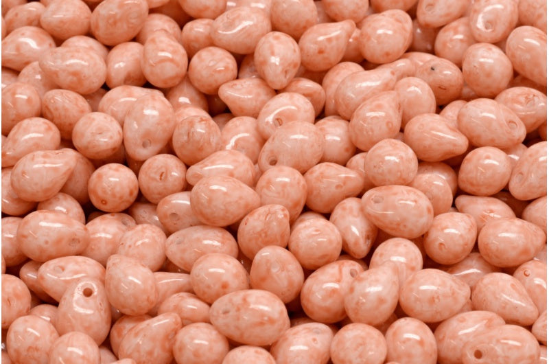 ドロップビーズ、ホワイトオパール 34305 (02020-34305)、ガラス、チェコ共和国