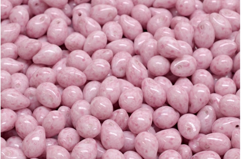 ドロップビーズ、ホワイトオパール 34306 (02020-34306)、ガラス、チェコ共和国