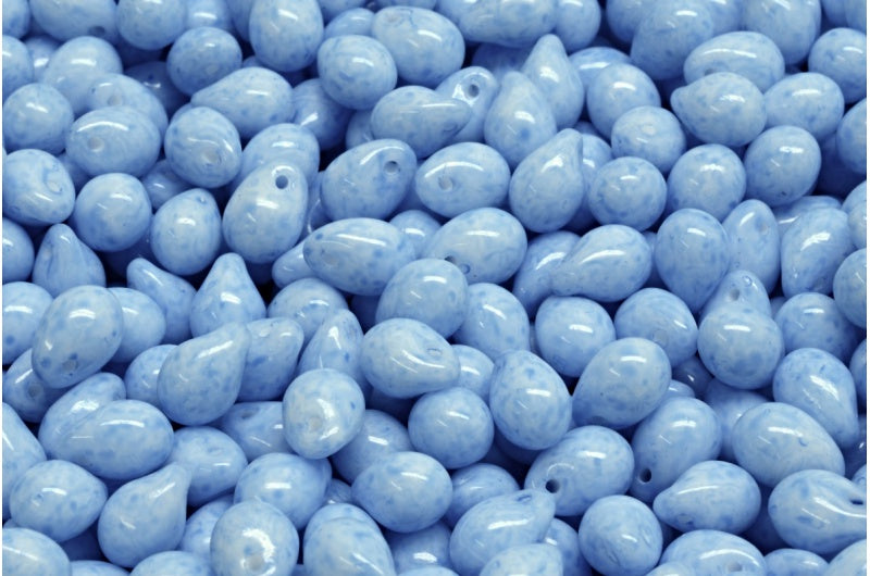 ドロップビーズ、ホワイトオパール 34307 (02020-34307)、ガラス、チェコ共和国