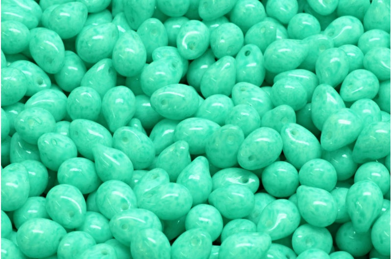 ドロップビーズ、ホワイトオパール 34309 (02020-34309)、ガラス、チェコ共和国