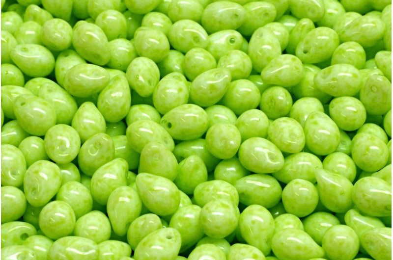 ドロップビーズ、ホワイトオパール 34310 (02020-34310)、ガラス、チェコ共和国