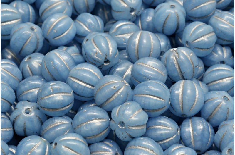 メロンビーズ、R2332 シルバーライン(R2332-54301)、ガラス、チェコ共和国