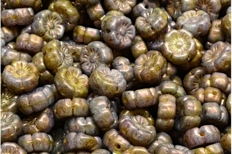 Mallow Flower, R2813 Purple (R2813-15726), Glass, Czech Republic