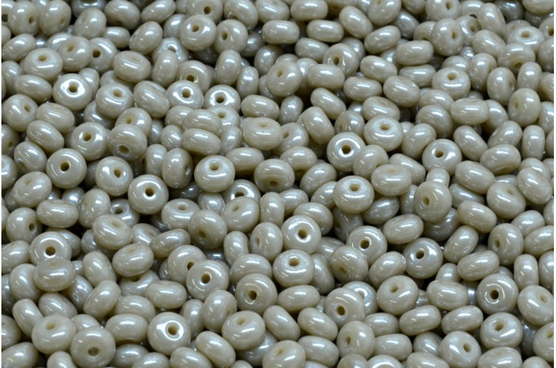 Rondelle Druck 珠子,不透明灰色赤铁矿 (43020-14400),玻璃,捷克共和国