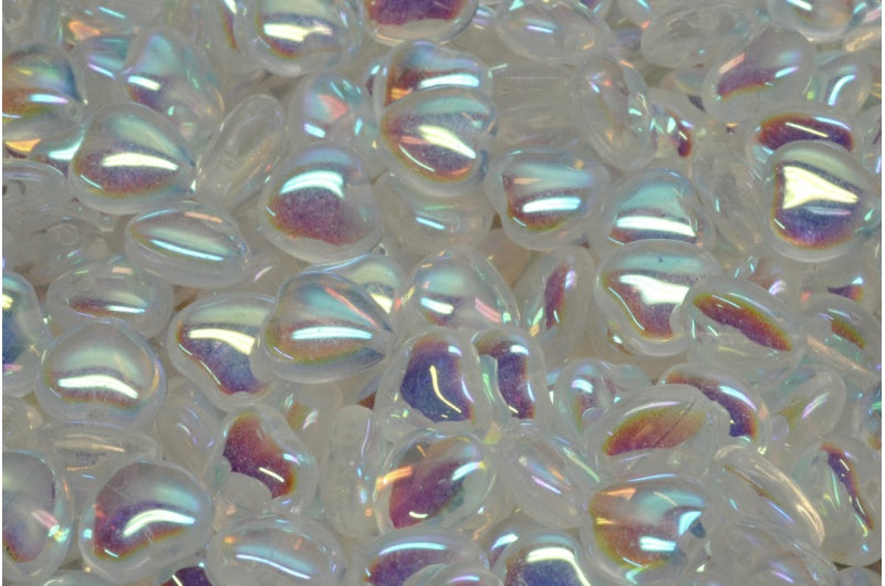 ハートビーズ、クリスタルアブフル(2Xサイド)(00030-28703)、ガラス、チェコ共和国