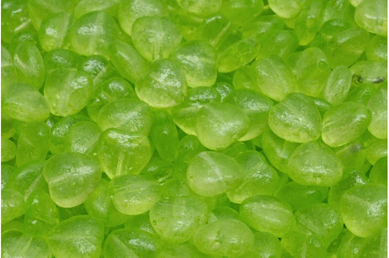 Heart Beads, Crystal Etched 34310 (00030-ETCH-34310), Glass, Czech Republic