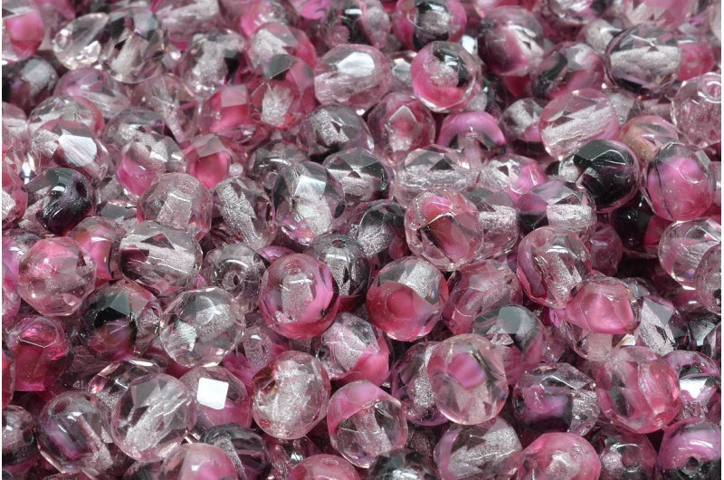 ファセット加工ラウンドビーズ、クリスタル・ヴィオル(00030-VIOL)、ボヘミアクリスタルガラス、チェコ共和国