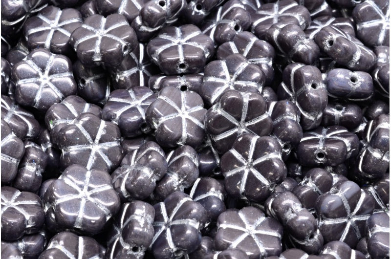 Garland Flower Beads, R2323 Silver Lined (R2323-54301), Glass, Czech Republic