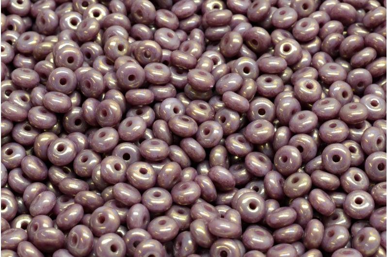 Rondelle Druck Beads, Purple Terracotta Violet (23020-15496), Glass, Czech Republic