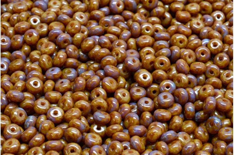 Rondelle Druck Beads, Opaque Gray Stain Strong (43020-86805), Glass, Czech Republic