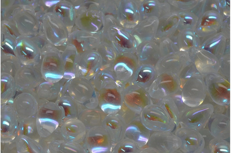 ドロップビーズ、クリスタルAb(00030-28701)、ガラス、チェコ共和国