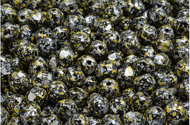 Fire Polished Faceted Beads Round, Black 45701 (23980-45701), Bohemia Crystal Glass, Czech Republic