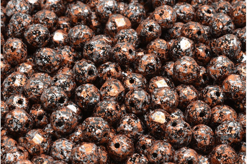 Fire Polished Faceted Beads Round, Black 45703 (23980-45703), Bohemia Crystal Glass, Czech Republic