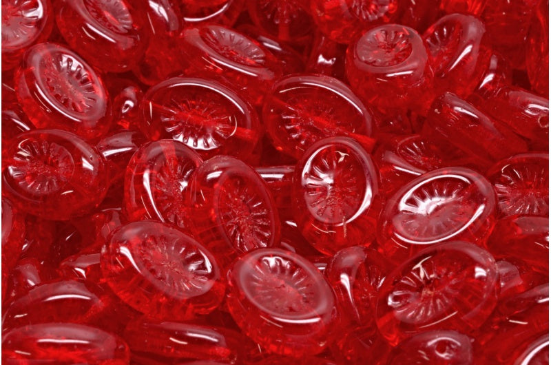 Kiwi beads, Ruby Red (90080), Glass, Czech Republic