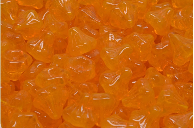 フラワーベルビーズ、オパールオレンジ(91010)、ガラス、チェコ共和国