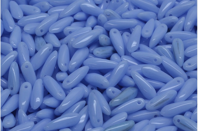 ダガービーズ、不透明ライトブルー(33010)、ガラス、チェコ共和国