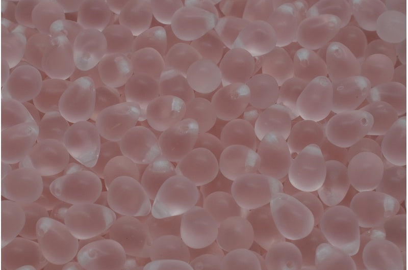ドロップビーズ、透明ピンクマット(70120-84100)、ガラス、チェコ共和国